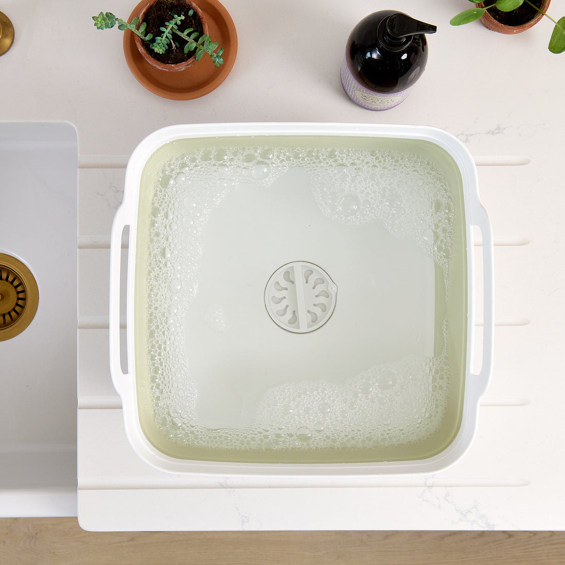 Drainable hand wash basin -  Green
